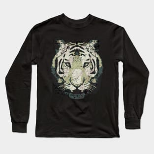 Tiger face king vintage look 80s Long Sleeve T-Shirt